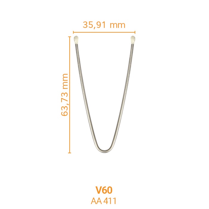 Arco V 60 para decote 60 mm Pacote com 50 unidades