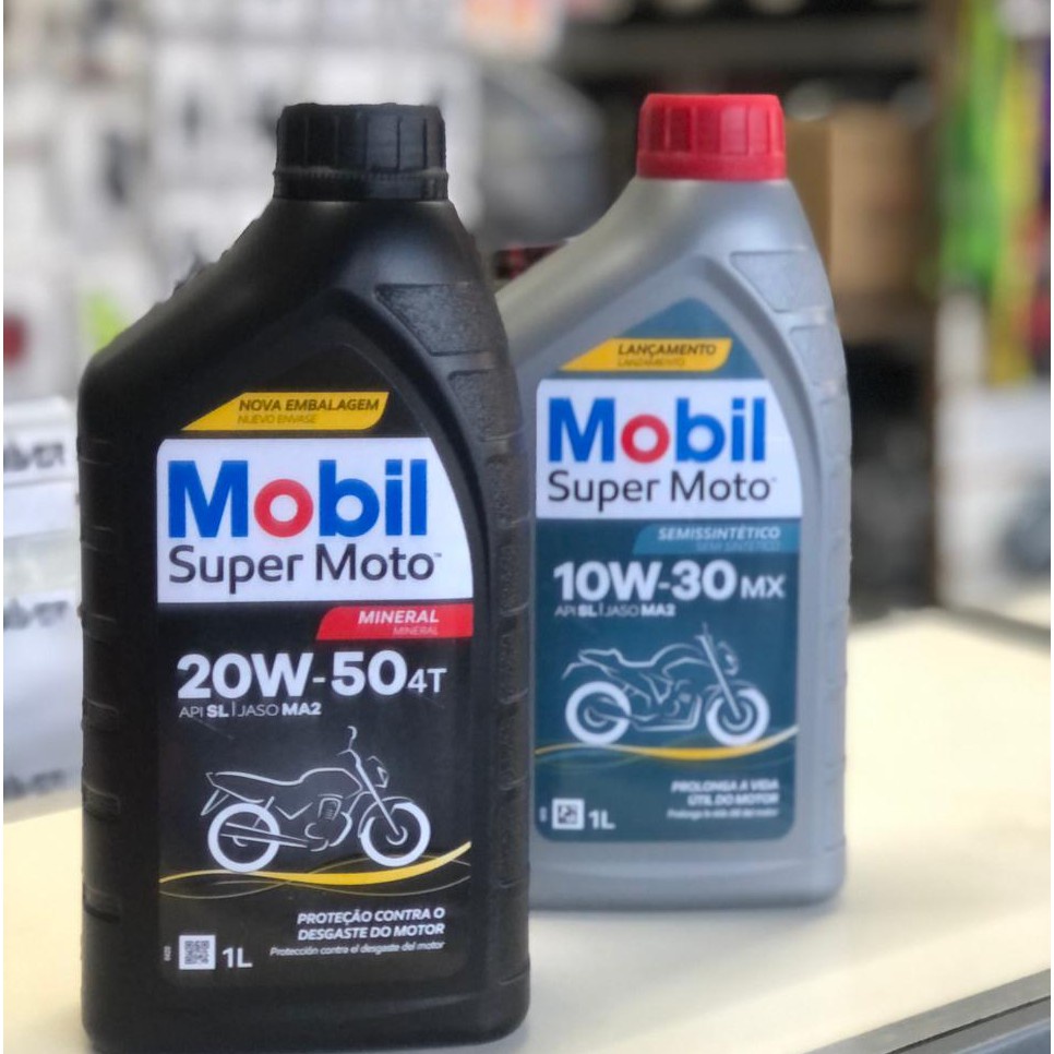 Óleo Moto Mobil Moto 4T 20w-50 Mineral / 10w30 Semi Sintético (1 litro)