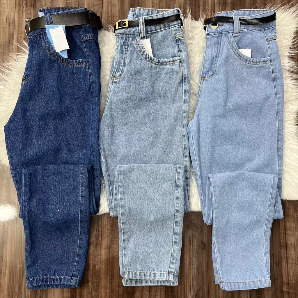 Calça Feminina Mom Jeans Cintura Alta Moda Blogueira