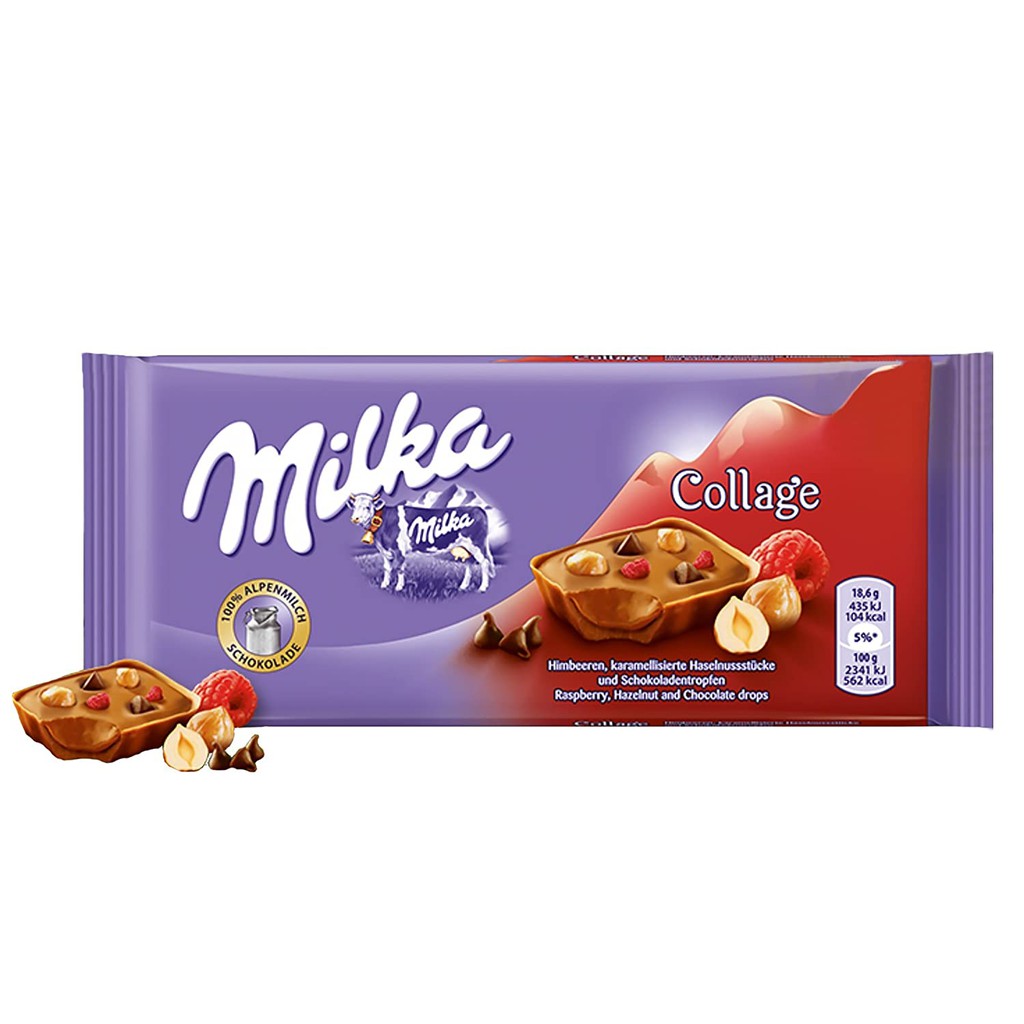 Milka Barra (Collage with Raspberry) - 93g | Shopee Brasil