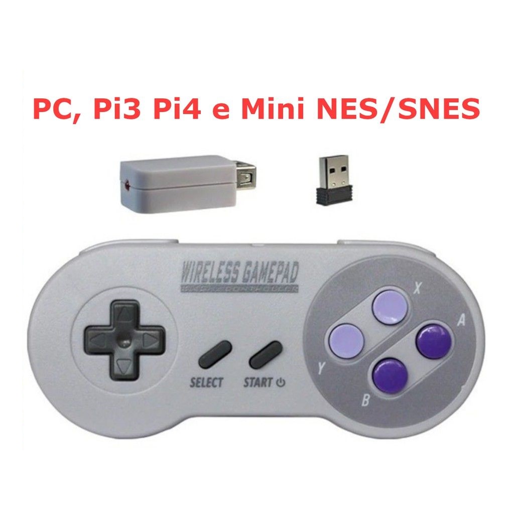 Controle Sem Fio Para Mini Snes - Mini Nes - Pi3 - Pc | Shopee Brasil