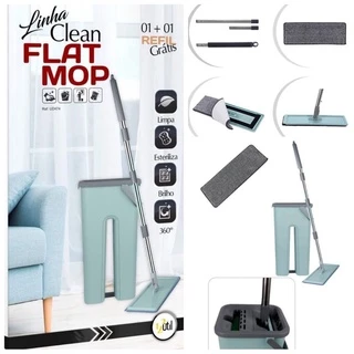 Mop com balde Flat Mop Rodo Mágico Microfibra Vassoura mágica Esfregão Limpeza