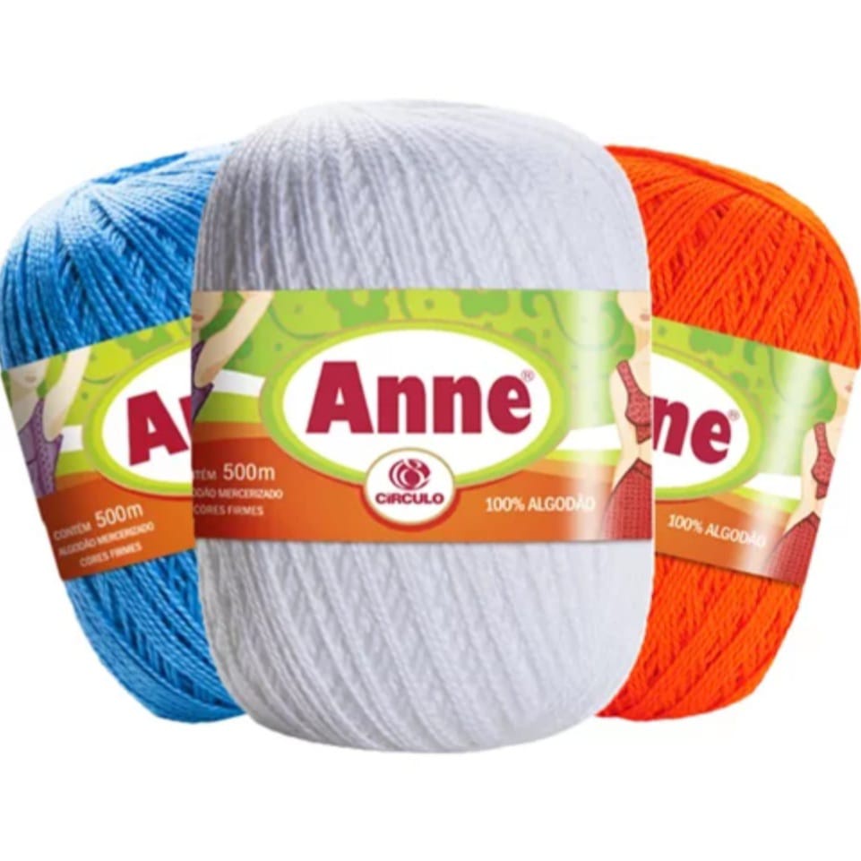 Linha Anne Para Crochê | 500 Metros | Cores 8001 à 3048