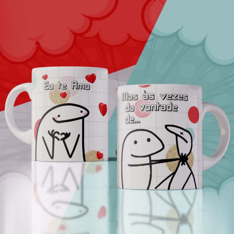 Caneca Xícara Flork Meme Eu Te Amo Mas As Vezes Da Vontade Personalizada De Porcelana Shopee 6356