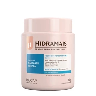 Creme Para Massagem Neutro Hidramais 1 Kg - ORIGINAL e Pronta entrega