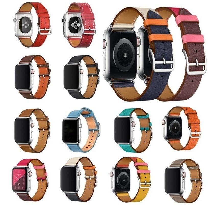 Pulseira Hermes Couro Para Apple Watch Iwo Relogio Smartwatch 38mm 40mm 41mm 42mm 44mm 45mm Series 1 2 3 4 5 6 7 8