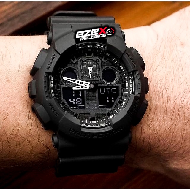 Relogio masculino digital e analogico resistente a agua e shock led G ...