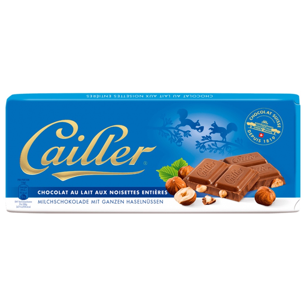 Chocolate Suiço CAILLER ao Leite Com Avelãs 100g