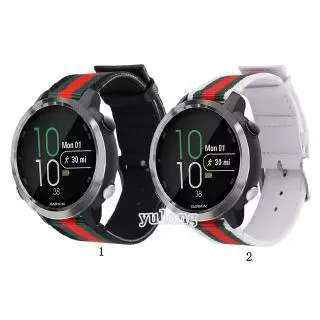 Pulseira De Couro Genuíno Banda De Nylon Para Garmin Forerunner 645 245 245M