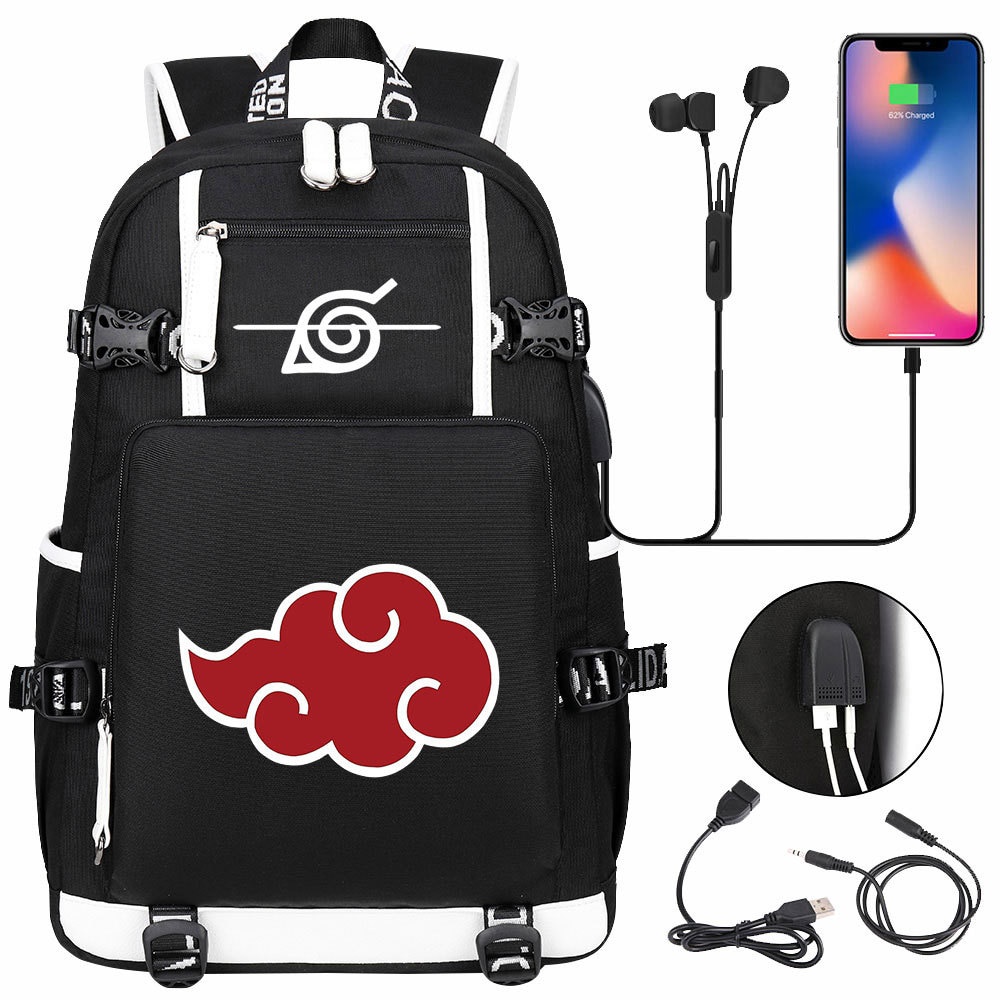 NARUTO-Akatsuki bolsa de peito vermelho nuvem para homens e mulheres,  mochila tiracolo, bolsa de ombro pequena, impermeável, casual, presente