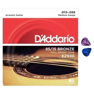 Encordoamento Aço Violão .013 D'addário 85/15 Bronze EZ930 Daddario + 2 Palhetas