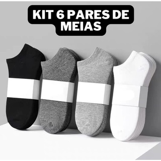 Kit 6 Pares Meia Soquete Cano Curto Barato Promoção Atacado
