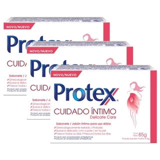 Kit Sabonete em Barra Íntimo Protex Delicate Care 85g com 3 unidades em Oferta na Shopee