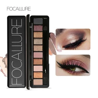 Paleta de Sombra de Olhos FOCALLURE com 10 Cores / Pincel