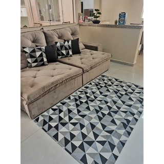 Tapete Sala Quarto Geométrico Jacquard1,00 x 1,40 Com Várias Estampas Antiderrapante