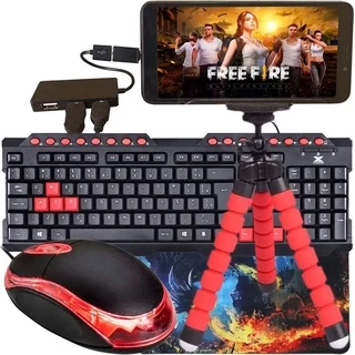 Kit Mobilador Gamer Completo Promoção Para Celular Com Teclado + Mouse Óptico em Oferta na Shopee