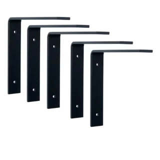 Kit 5 Mão Francesa em L 15cm Estilo Industrial Preto