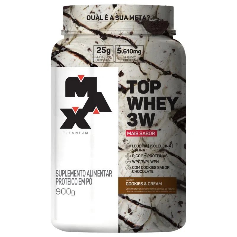 Top Whey 3w Cookies & Cream MAX TITANIUM 900g