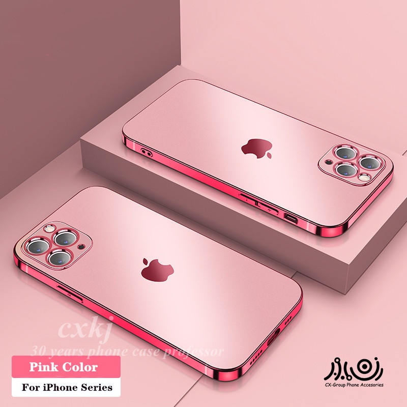 Capa De Silicone Tpu Flex Vel Com Borda Reta Galvanizada Luxuosa Para