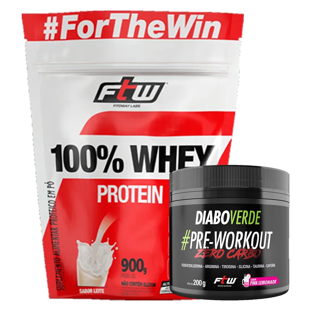 Kit 100 Whey 900g + Diabo Verde Zero carbo 200g Ftw Shopee Brasil