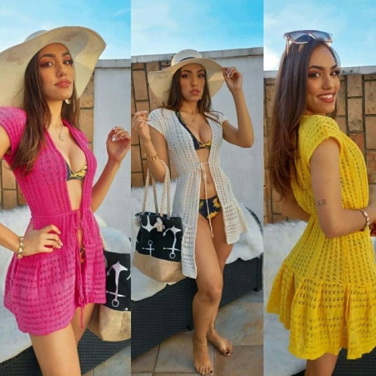 Saida de Praia Verão Saída Redonda Coleção Nova Summer