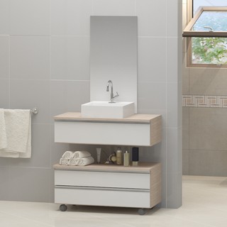 Conjunto Gabinete Banheiro Creta 60cm