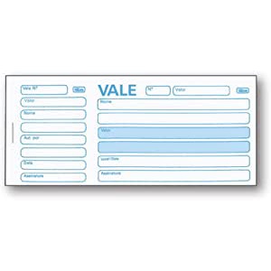 Vale c/canhoto c/100 folhas | Shopee Brasil