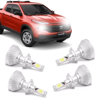 Kit Lâmpada Super Led Farol Foco Duplo Fiat Toro 2016 Até 2021 6000k