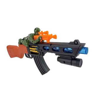 Brinquedo Metralhadora Eletrônica Infantil Militar Som E Luzes Arma Ak47 69  Cm 