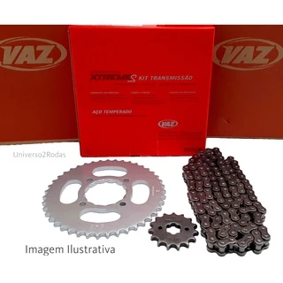 Kit Relação Transmissão Intruder 125, Yes 125, 38/16, Alta Performance - VAZ Xtreme