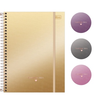 Agenda Planner 2023 TILIBRA West Village Metalizado Espiral 17,7 x 24 cm