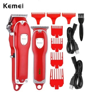 Kemei Profissional Poderosa Máquina De Cortar Cabelo E Aparador De Cabelo Elétrico Dos Homens Ajustável Recarregável Acabamento Máquina De Corte