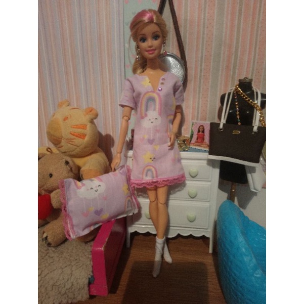 ROUPA BONECA BARBIE - Pijama Camisola + Meias Piu-Piu