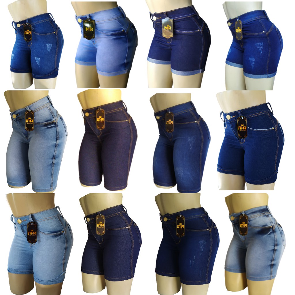 Roupas Jeans Feminina Shorts Meia Coxa Bermuda Ate o Joelho