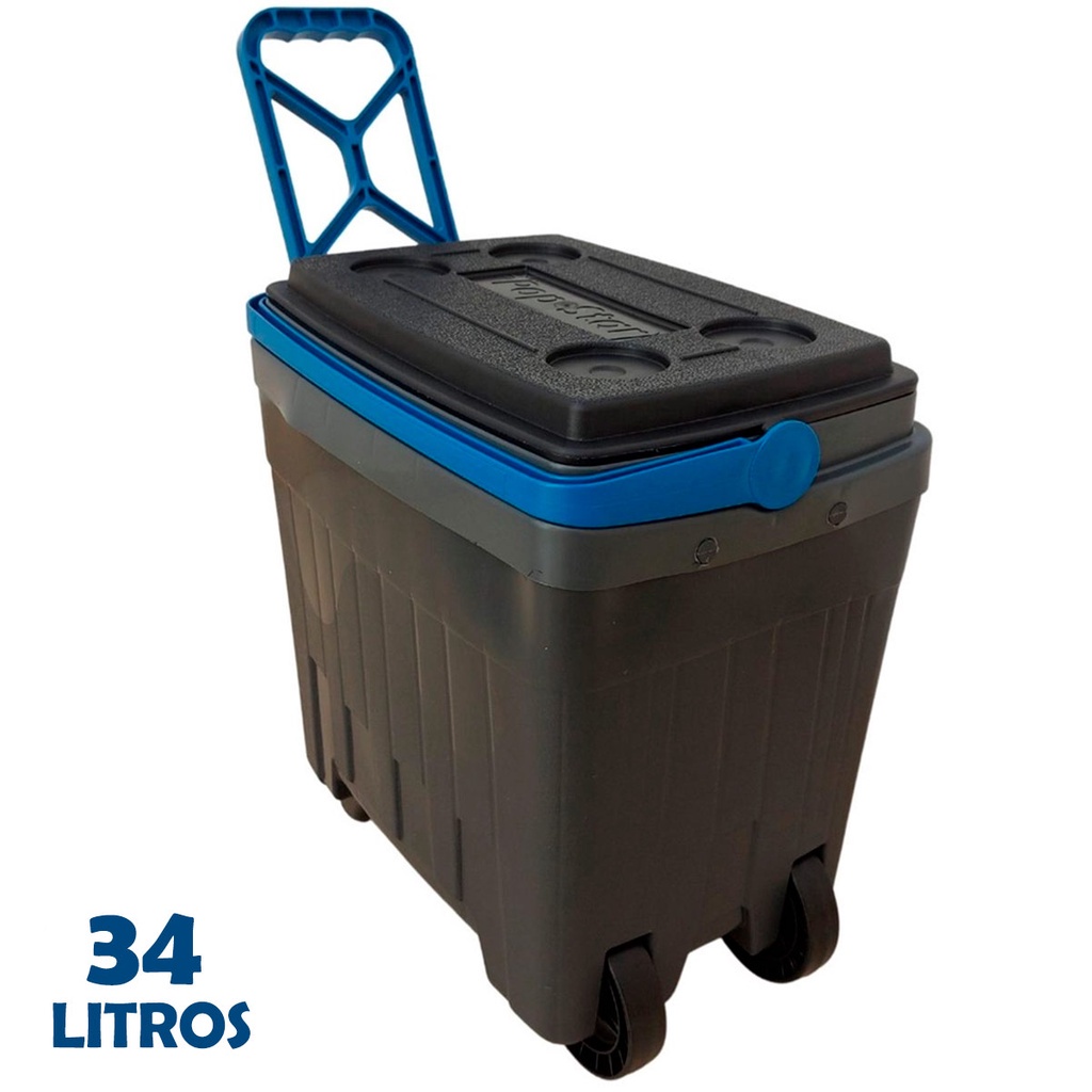 Caixa Térmica Cooler 34 litros Grande Com Rodinhas | Shopee Brasil