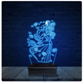 Luminária Led Acrilico Abajur Ariel Branca de Neve Cinderela