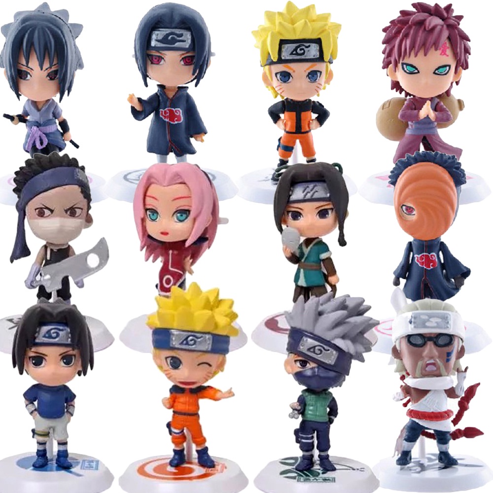 12pcs Naruto Sasuke Action Figures Anime Sakura Itachi Kakashi Gaara ...