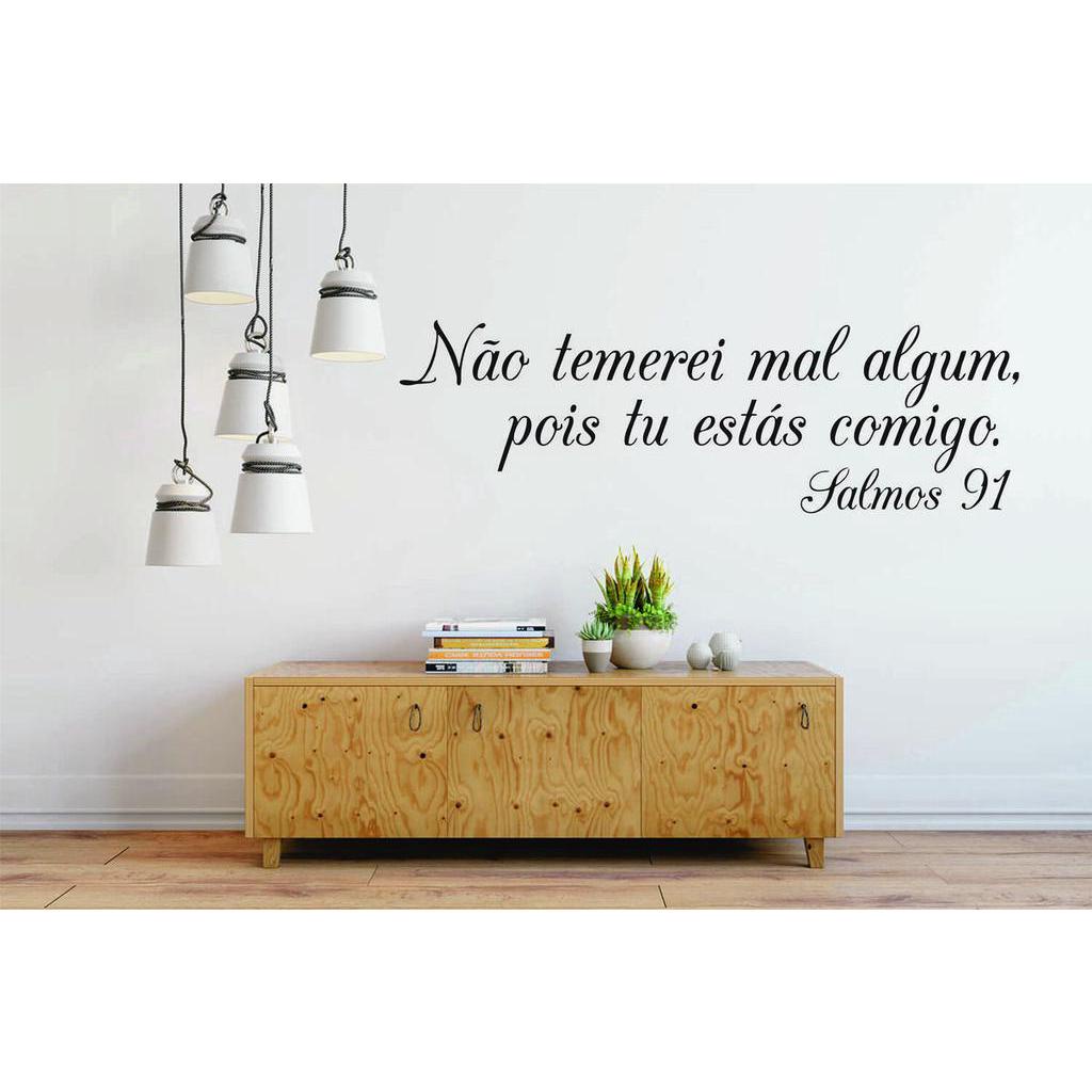 Adesivo Decorativo Parede Salmo 91 Não Temerei Mal Algum - Decore