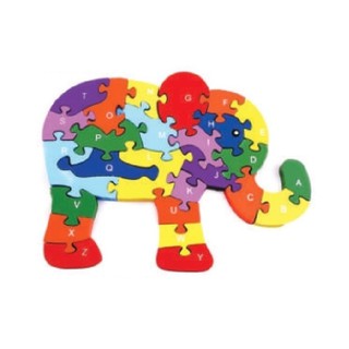 Quebra Cabeça Infantil 3D Madeira MDF Alfabeto 26 Peças Leão Toy Mix