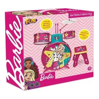 Bateria Infantil Da Barbie Fabulosa F00047 - Fun
