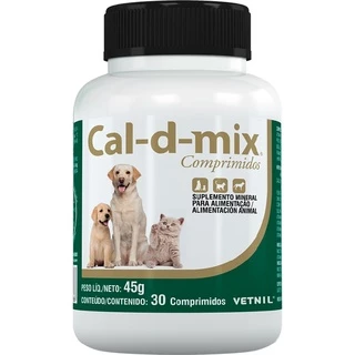 Suplemento Vetnil Cal-D-Mix para Cães e Gatos 30 comprimidos