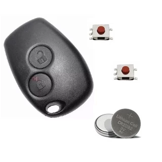 Kit Capa Chave Renault Sandero Loga Duster Novo Clio 2 botões + Bateria