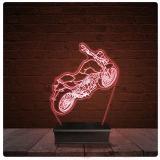 Abajur Luminária Acrílico Led - Moto Custom 08
