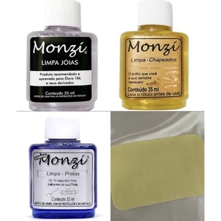 Monzi limpa joias prata, ouro, folheado semi OU flanela mágica - joias 35ml original NÃO É KIT