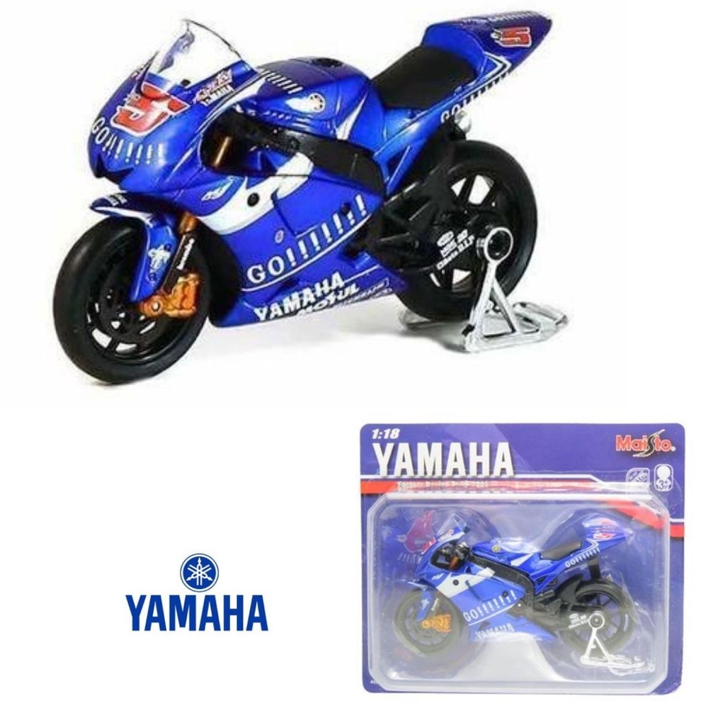 Miniatura moto de corrida Yamaha GO YZR-M1 GP Maisto motinha metal