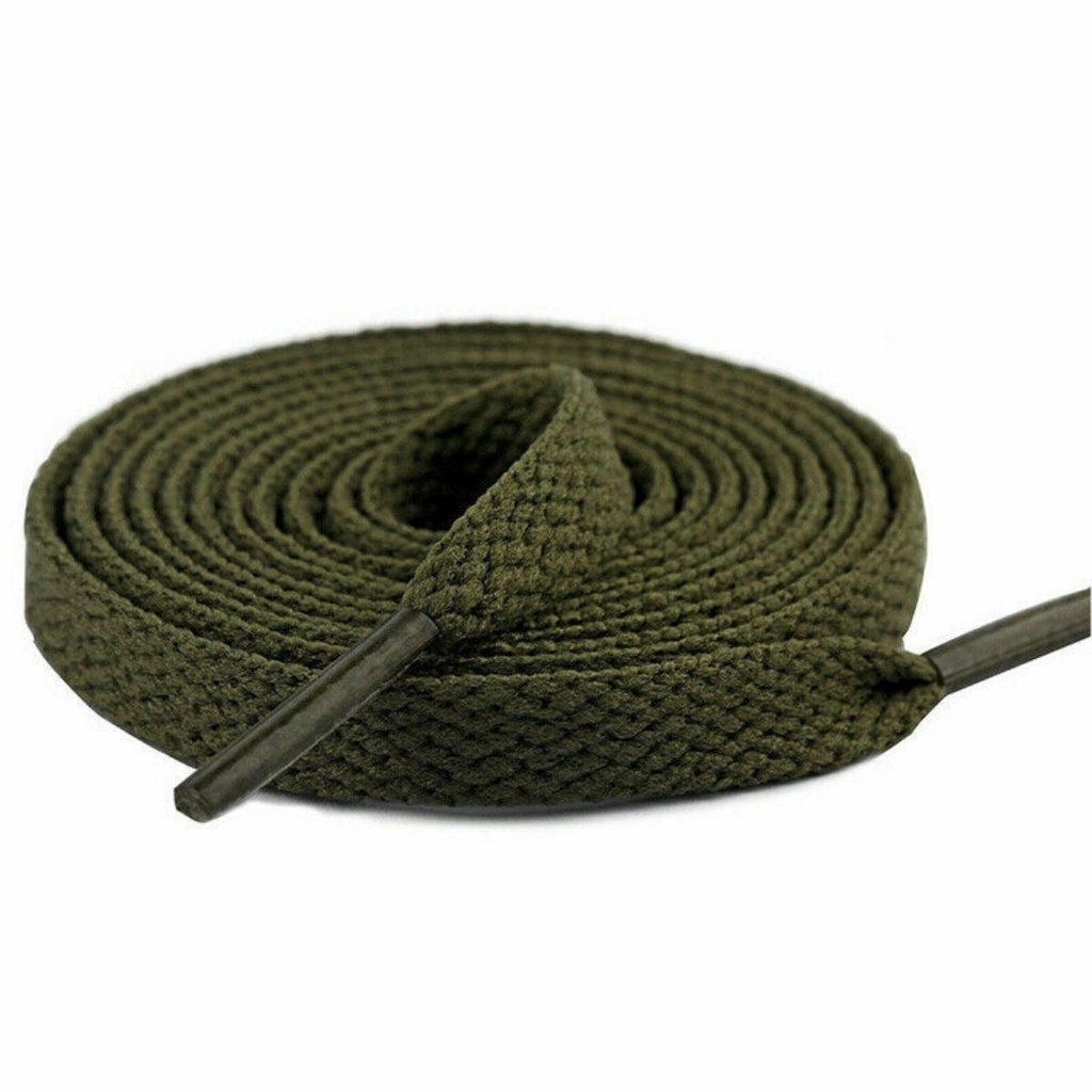 Par de Cadarço Flat Tradicional Verde Militar 180cm