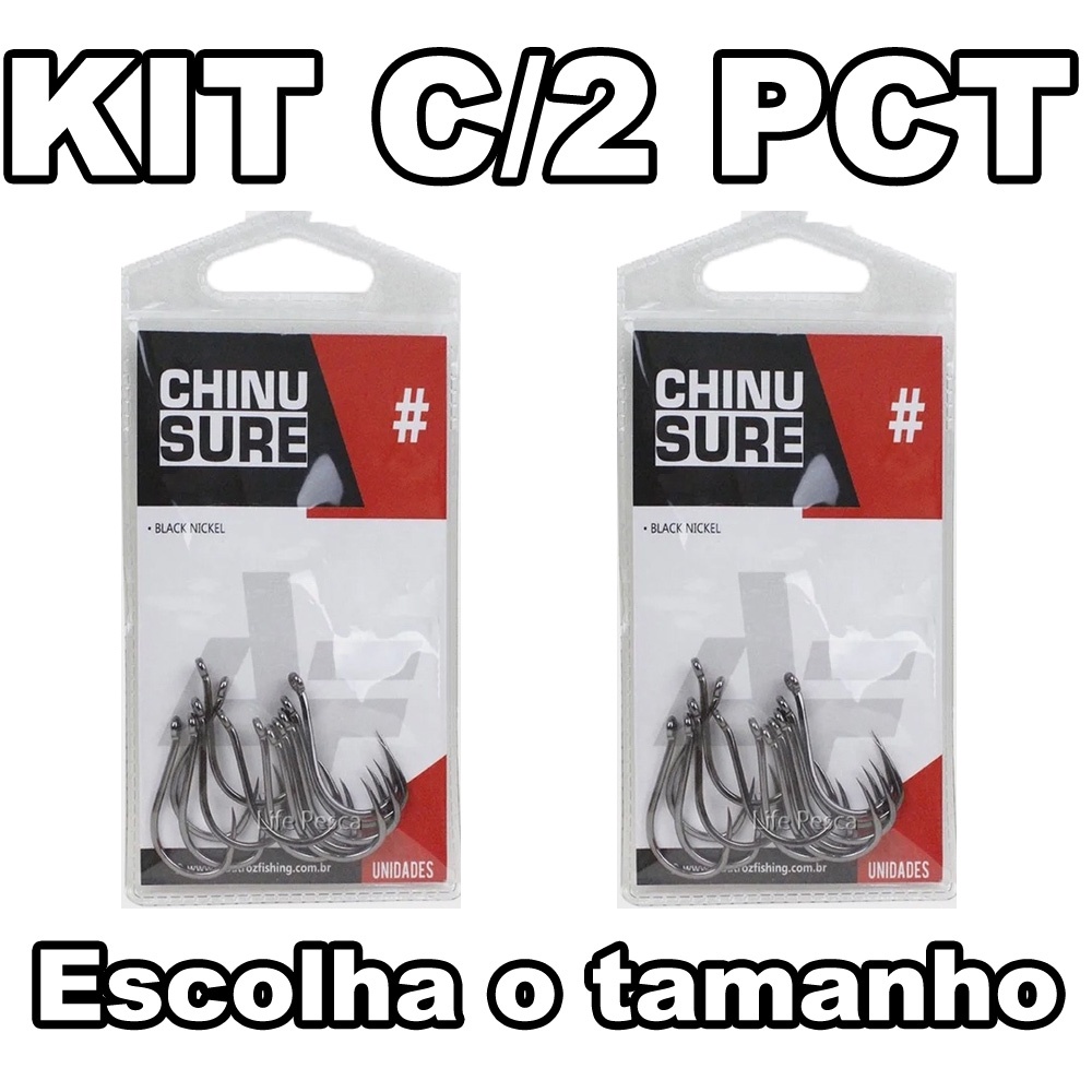 Kit 2 Pct Anzol Sem Fisga Chinu Sure Black N 05-11 Albatroz