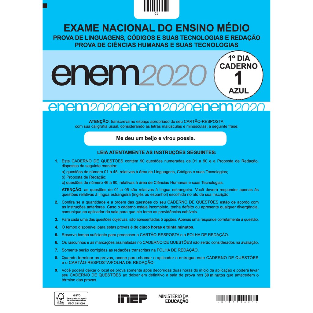 Enem 2021 Provas Edições Anteriores 2009 A 2020 + Gabaritos + Folha de ...