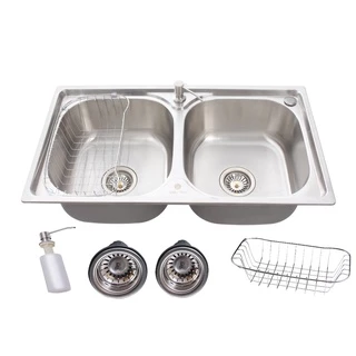 Cuba Gourmet Dupla Cozinha 78X43cm Aço Inox 304 com Acessórios