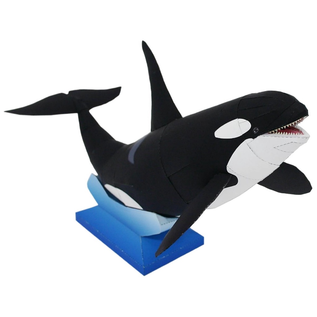 Quebra Cabeça 3D Animal Baleia Orca Colagem Papercraft Miniatura HAS BRASIL